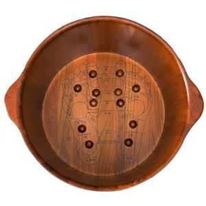 MegLob Eiken Houten Voeten Badbassin Doorweek Emmer, Huis Pedicure Voetbadbassin, Verlicht Voetdruk, Massief Houten Water Spa En Voet Acupoint Massagevat, Pedicure Voet Spa Voor Vrouwen