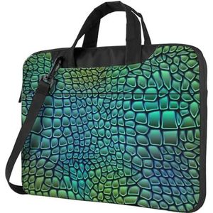 KadUe Alligator Skin Business Aktetas Geschenken Voor Mannen Vrouwen, Duurzame Kantoortas, Carry On Laptop Case Voor Notebook, Zwart, 15.6 inch