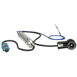 tomzz Audio 1503-003 Fakra-antenneadapter met fantoomvoeding compatibel met Audi Citroen Fiat Peugeot Seat Skoda Opel VW naar ISO