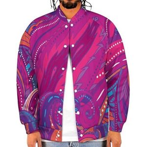 Bloemen Paisley Indische Grappige Mannen Baseball Jacket Gedrukt Jas Zachte Sweatshirt Voor Lente Herfst