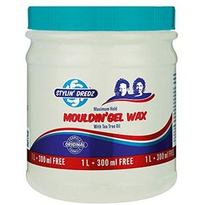 Stylin' Dredz Moulding Strong Maximum Hold Gel Wax met Tea Tree Oil Haarverzorging voor Dreadlocks 1300 ml