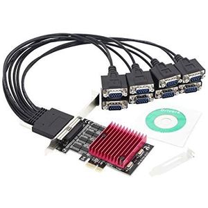 CERRXIAN PCIE naar poort RS232 uitbreidingskaart, PCI-E X1 DB9 seriële kaart, 8 chipset PCI-Express Controller Card