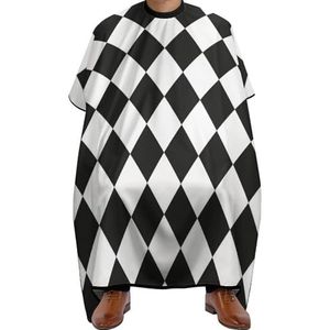 Kapperscape zwart-wit plaids haar salon cape professionele tondeuse cape geschikt kapperscape voor huishouden volwassenen kapperswinkels 140 x 168 cm
