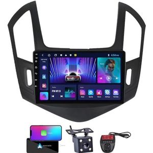 Android 13 GPS-Autoradio voor Chevrolet Cruze 2012-2015 9 inch Touchscreen met Bluetooth 5.0/SWC/FM RDS DAB+ Radio/Carplay Android Auto/DSP Video Stereo Speler + DVR Achtercamera(NF-2)