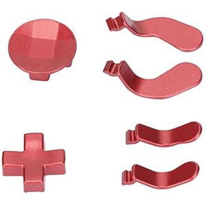 Metalen Vervangende Onderdelen voor One Elite Series 2 Controller, Inclusief 4 Stuks Triggerpaddles en 2 Verwisselbare D-pads Kruissleutel Roestvrij Staal(rood)