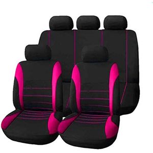 Stoelhoezen Beschermhoezen Volledige Set Auto Seat Cover Voor Skoda Voor Felicia Voor Fabia Voor Karoq Voor Octavia A5 A7 2017 Voor Tour Voor Rapid Voor Spaceback 2019(Rode roos)