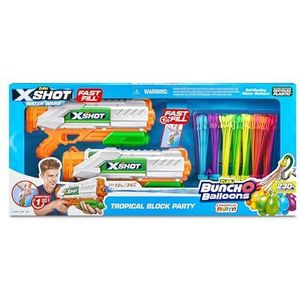 ZURU X-Shot Water – gemengd, standaard Fast Fill Block Party, 2 x Fast-Fill, 7X Standard Bunch O-ballonnen (56499)