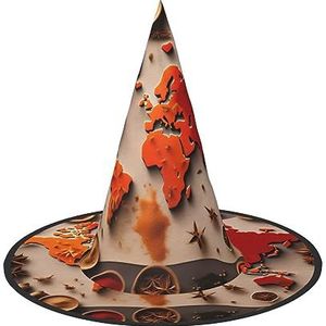 ZISHAK Wereldkaart Gemaakt Van Kruiden Halloween Heksenhoed Voor Vrouwen,Ultieme Feesthoed Voor Beste Halloween Kostuum Ensemble