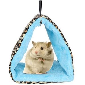 Warm huisdier hangende nesten, vogel hangende tent vogel hangmat bed met roestvrijstalen haken voor kleine hamsters voor vogels(L, Luipaard)