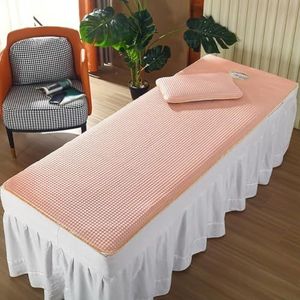PA-DABAOO Koelende Massagetafelmatrasbeschermer Met Gezichtsgat, Met Kussensloop, Dunne Massage SPA-Bedlakenhoes, Zachte Matrastopper, Vierkante Kop,70 * 190cm