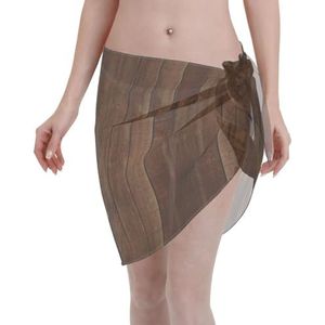 Boardprint, elegante strandwrap, bikini cover-up, badkleding jurk, voor vrouwen, perfect voor zwembad en resort, zwart, Zwart, one size