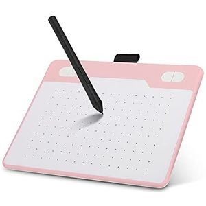 Bedrade grafische tablet met pen, digitale grafische tekentablet, draagbare handschriftblokkenbord voor telefooncomputer, grafische tablets voor tekenen, verjaardagscadeau voor kinderen(roze)