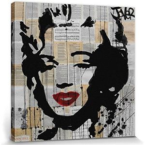 1art1 Marilyn Monroe Poster Kunstdruk Op Canvas Marilyn, Loui Jover Muurschildering Print XXL Op Brancard | Afbeelding Affiche 80x80 cm