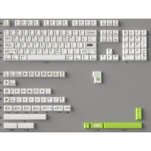 QPSJXN Aangepaste 148 Engelse keycaps PBT kleursublimatie wit groen profiel mechanische toetsenborden met MX-schakelaars 84/96