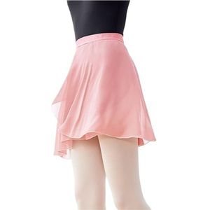 UBOHUZ Dames Ballet Rokken Wrap Tutu Dans Rok Chiffon Tie Up Short voor Dansen voor Vrouwen, Roze B, XL Height 160-175cm