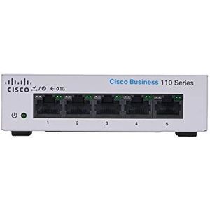 Cisco Zakelijke CBS110-5T-D onbeheerde schakelaar | GE 5 poorten | Desktop | Ext PS | Beperkte levenslange bescherming (CBS110-5T-D)