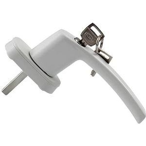 Raamgrepen, Universele raamvergrendelingshendel van aluminiumlegering met sleutel- en knopslot, wit