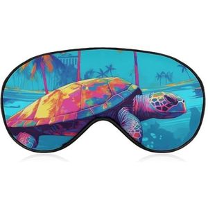Schildpad in blauw water slaapmasker zacht comfortabel oogmasker met verstelbare riem oogbedekking oogschaduw voor mannen vrouwen werken reizen