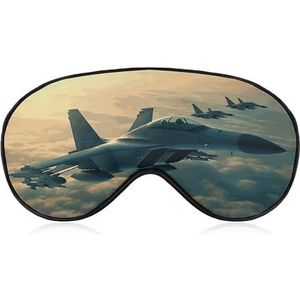 Aircraft Fighter Jets slaapmasker, licht blokkerend oogmasker, comfortabel en zacht, oogbedekking met elastiek, geschikt voor mannen en vrouwen, geschikt voor reizen en slapen