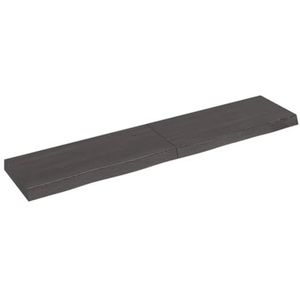 Meubelsets-Wandplank Donkergrijs 140x30x6 cm Behandeld Massief Hout Eiken