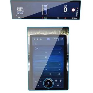 Displaybeschermfolie Voor Elektrische 2024 2025 15,5"" Navigatiescherm Gehard Folie Auto Dashboard Display Beschermend(Navigation Film+Instrument Film)