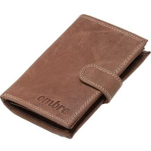 Ombre Portemonnee met RFID- en muntvak voor heren, van leer, cadeau voor heren, bruin/zwart, portefeuille, lichtbruin-a091
