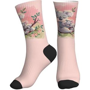 Jkkghll Koala Beer Print Mannen Vrouwen Mid-Tube Sport Sokken Ademend Atletisch Voor Running Fitness Dagelijkse Slijtage, 2 Zwart-2, One size