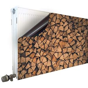 Smagnon Magneet radiatorombouw, radiatorafdekking, radiatorbekleding, radiator, motief hout, radiator hoogte: 60 cm, lengte radiator: 70 cm