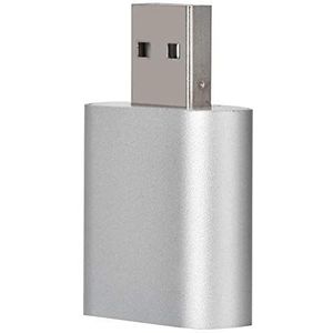 3D Stereo Geluidskaart USB 2.0 Audio Adapter 7.1 Kanaals Surround Externe Geluidskaart Adapter met 3.5mm Luidspreker/Hoofdtelefoon en Microfoon Jacks Voor Windows/Mac (zilver)
