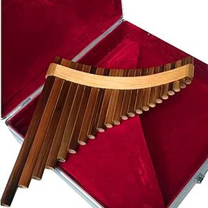 TSTS panfluit instrument 22 Pijpen Bamboe Panflute Gebogen Handgemaakte Panpipes Muziekinstrument W/Aluminiumlegering Doos (Color : G key)
