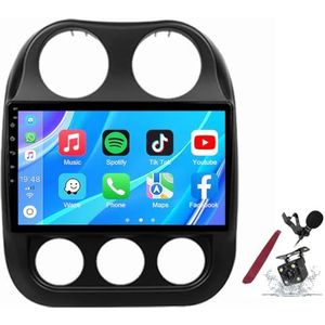 Android 14 Autoradio Sat Navi voor J-eep Kompas (2010-2016) 9 Inch Touchscreen Multimedia Speler met Draadloze Carplay GPS Navigatie FM RDS Bluetooth 5G-WiFi SWC DSP,M100s