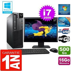 Lenovo PC M92p SFF Core I7-2600 Ram 16 GB harde schijf 500 GB WiFi W7 display 22 inch (gereviseerd)