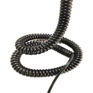 Een elastische draad, een spiraalkabel, Telescopisch netsnoer met 2 kernen, 13/15AWG, zwarte spiraalveer, rekbaar, 1-8 m verlengsnoer(2 Core 13awg 8 Meters Line)