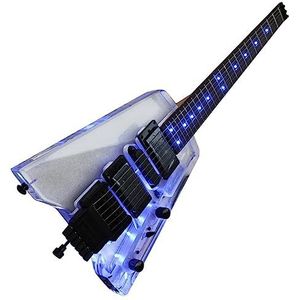 Headless draagbare reisgitaar acryl body palissander toets mini elektrische gitaar Professionele Headless Gitaar