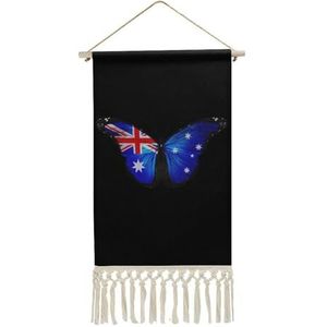 Australische Vlag Vlinder Muur Opknoping Met Kwastjes Katoen Linnen Schilderen Tapestry Voor Slaapkamer Woonkamer Decor