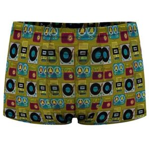 Vintage Stijlvolle Radio Boombox Heren Boxer Slips Sexy Shorts Mesh Boxers Ondergoed Ademend Onderbroek Thong