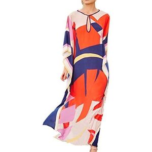 YouKD Zomer Katoenen Print Bloemen Losse Caftan Boho Strand Bikini Cover Up Jurk Plus Size Gewaad voor Vrouwen