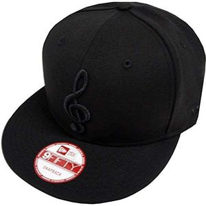 New Era Music Note Black On Black Snapback Cap 9fifty Exclusive Limited Edition, zwart