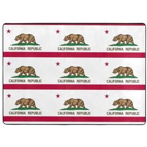 EdWal Californië staat vlag print groot tapijt, flanel mat, indoor vloer tapijt tapijt, voor nachtkastje eetkamer decor 203x148 cm