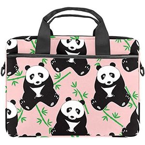 Laptop Tas 14.5 Inch, Panda Bamboe Business Aktetas voor Mannen Vrouwen Schouder Messenger Bag Case Mouw Handvat Case voor Computer/Notebook