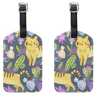Bagage Labels, Cartoon Tiger Bagage Bag Tags Reizen Tags Koffer Accessoires 2 Stuks Set