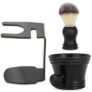 3-IN-1 scheerkwastenset met borstelstandaard en zeepbakje Scheerset voor thuis en onderweg