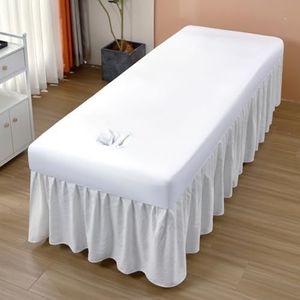 Wit,185 * 70cm,LDLCYCN Waterdichte Massage Bed Cover Met Gezicht Gat SPA Massage Bank Beschermhoes Schoonheidsbed Hoeslaken Matrashoes Voor Tattoo Tafel Schoonheidssalon Bed Wasbaar