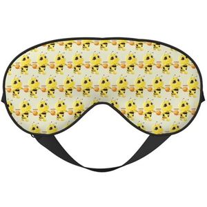 Bee Flying Printing All-Occasion Sleep Eye Mask met dubbelzijdige verstelbare riem, perfect voor ploegendiensten en reizen