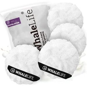 Loofah Spons Badspons voor Vrouwen Mannen 4 Pack (Wit Ruw Oppervlak)