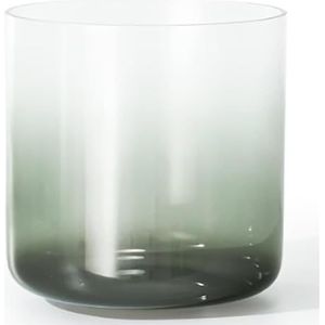Kristallen klankschaal, 432Hz 6 inch gradiënt gekleurde klankschaal, for yogameditatie met gratis acryl slagpin en O-ring(Black green,B note)