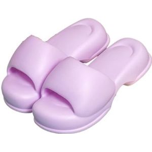 Slippers, Dames zomer instappers - Zachte dikke pantoffels met koel comfort,voor dames en heren(Purple,41 EU)