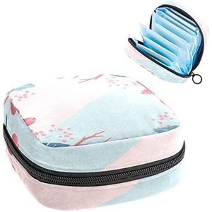 Periode Pouch Draagbare Tampon Opbergtas,Tampon Houder voor Portemonnee Vrouwelijke Product Organizer,Lente Bloemen, Meerkleurig, 4.7x6.6x6.6 in/12x17x17 cm