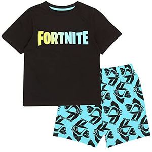 Fortnite Glow In The Dark Korte pyjama's set, Kinderen, 122-176, Schwarz/Teal, Officiële Koopwaar