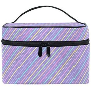 Art Slash paarse regenboog make-up tas voor vrouwen cosmetische tassen toilettas trein koffer